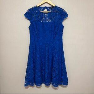 Kensie Royal Blue Lace A-Line Dress|Size 12|Stretch|Special Occasion|Work|